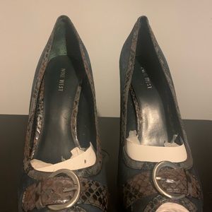 Nine West Suede Peep Toe Pumps